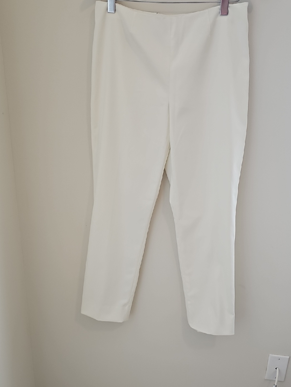 Peace of Cloth Ankle Trousers Womens Size 8 White Career Slim Tapered Stretch NY